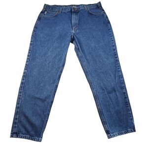 Carhartt Relaxed Fit Mens Size 40x30 Medium Blue Denim Straight Leg Work Jeans